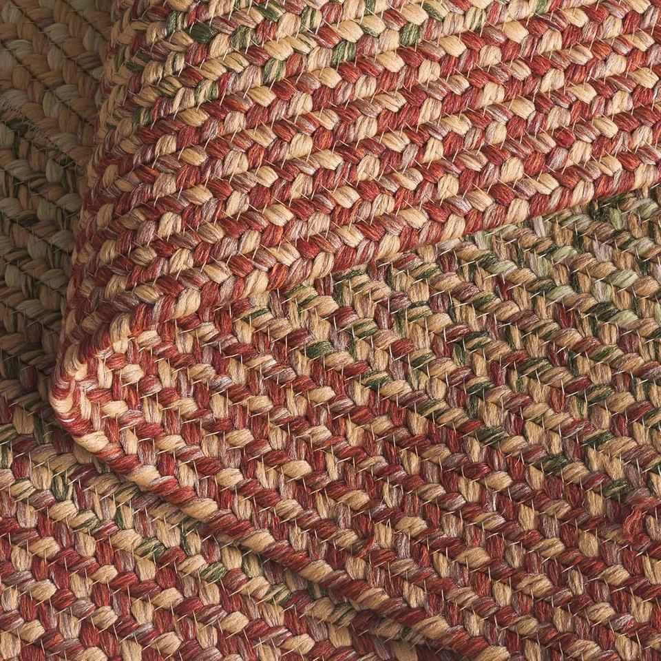 Outdoor Washable Braided Rug – 4′ x 6′ Oval, Rust & Multi, Handmade, Reversible
