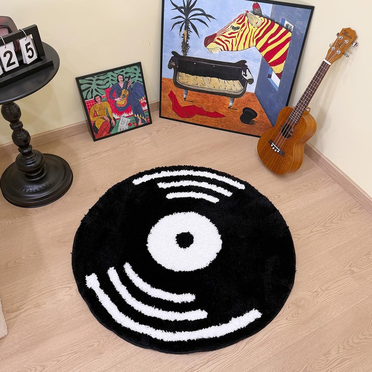 Creative Vinyl Record Tufted Rug Indoor Aesthetic Home Decoration Round Tufti…