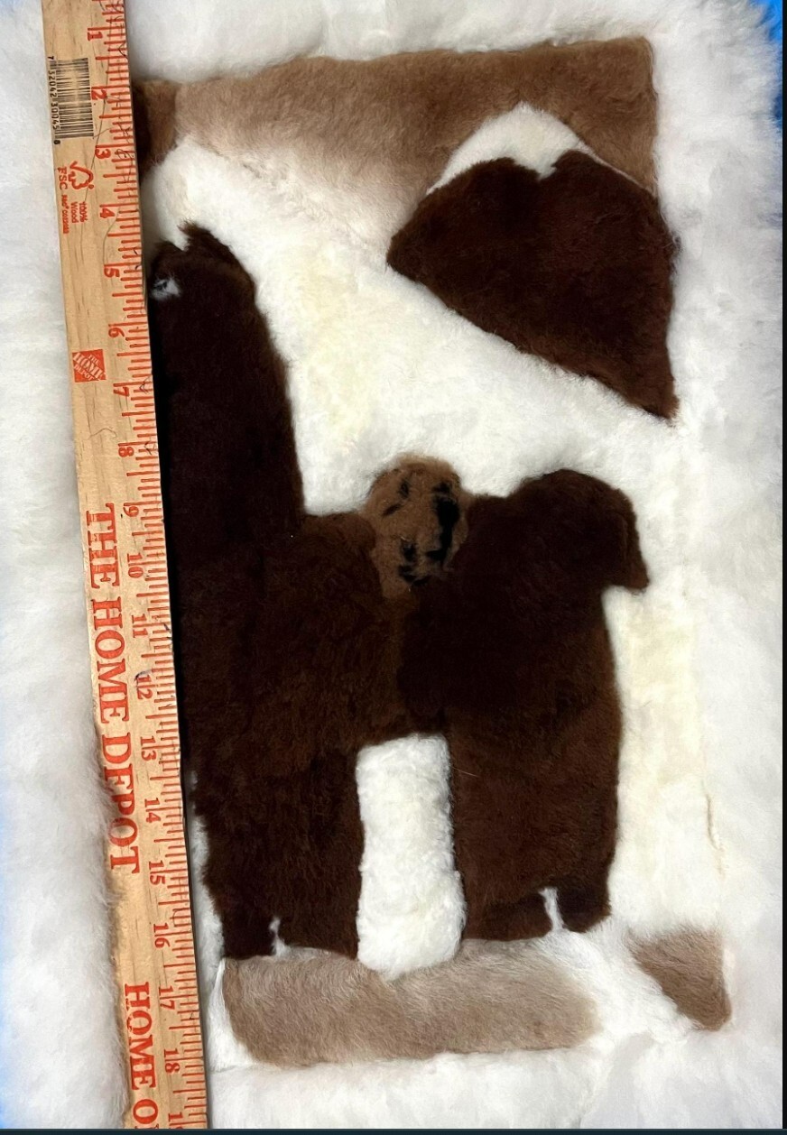 Genuine Alpaca Fur Rug – Llama Design Handmade in Peru Natural Alpaca Wool NEW