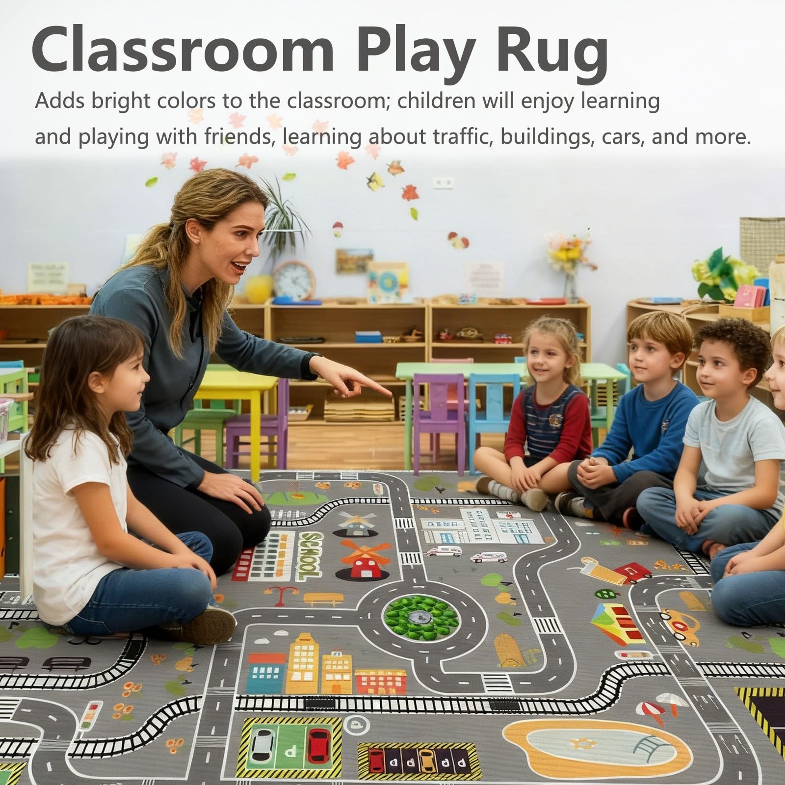 Car Rug Play Mat Road Rug,Kids Carpet Playmat Rugs City Life Great for Playin…