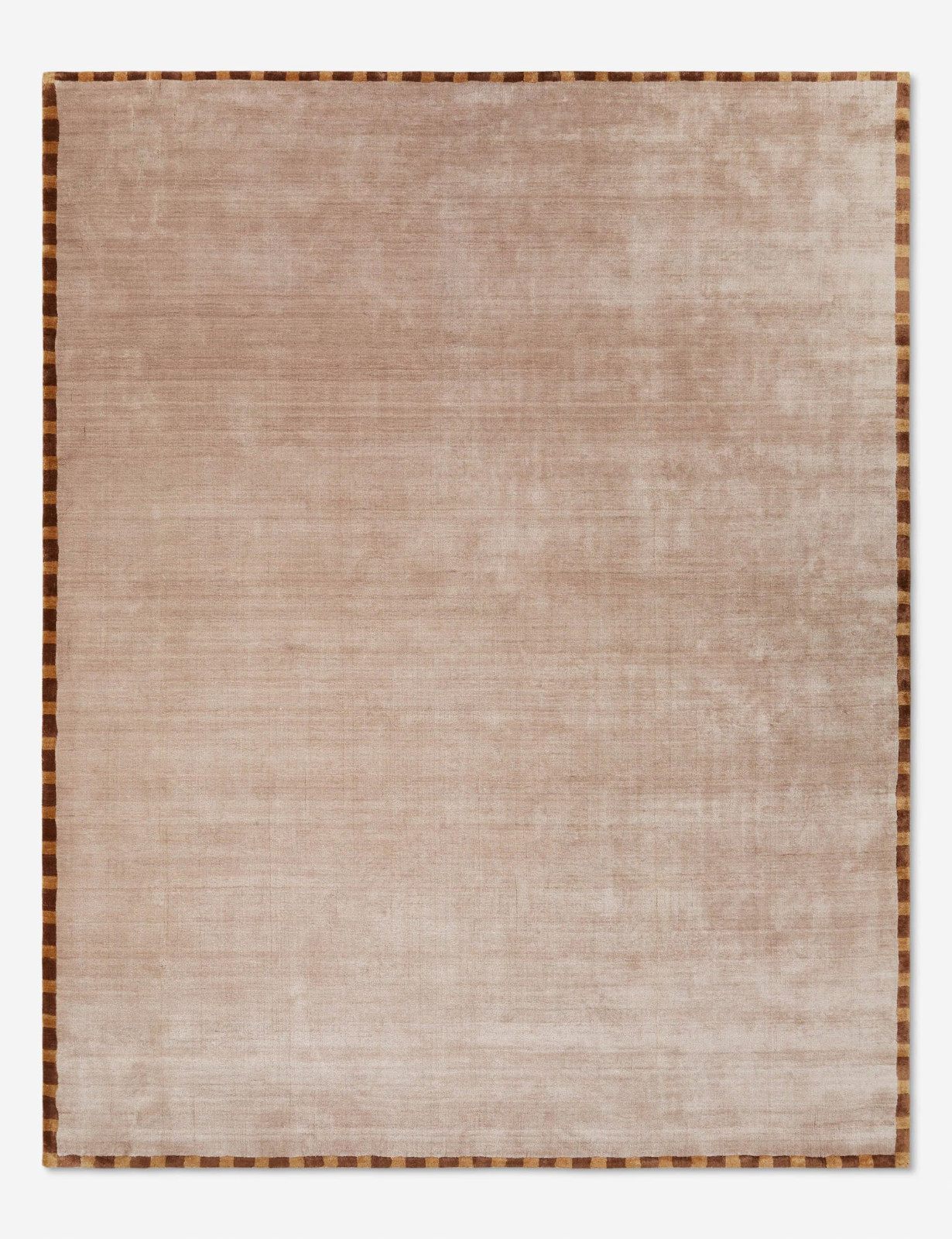 Handmade Hand Tufted Wool Rug, Blush Beige Border, Modern Minimalist for decor