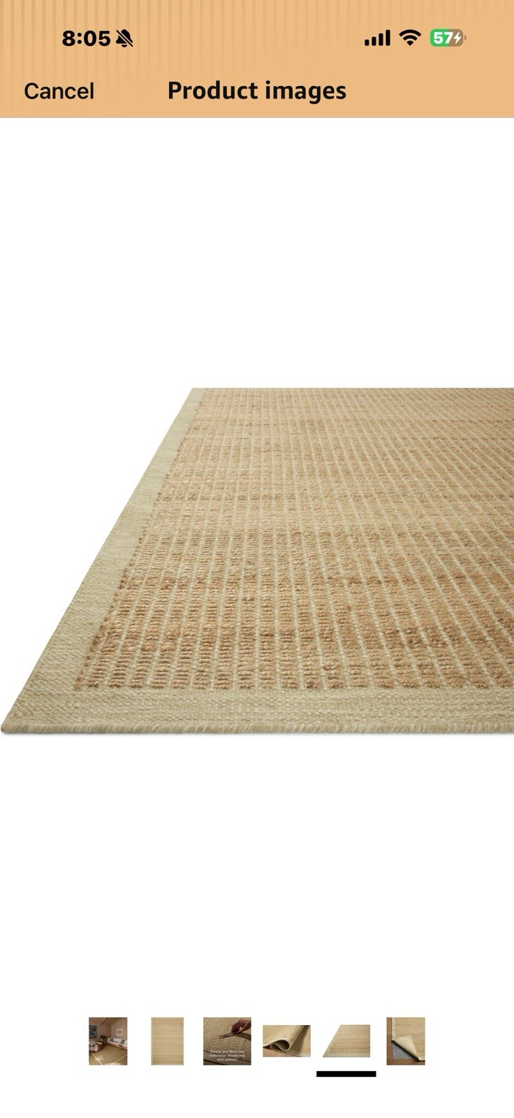 Loloi Amber Lewis Lilah Collection LIH-01 Natural/Antique Ivory 5′-0″ x 7′-6″