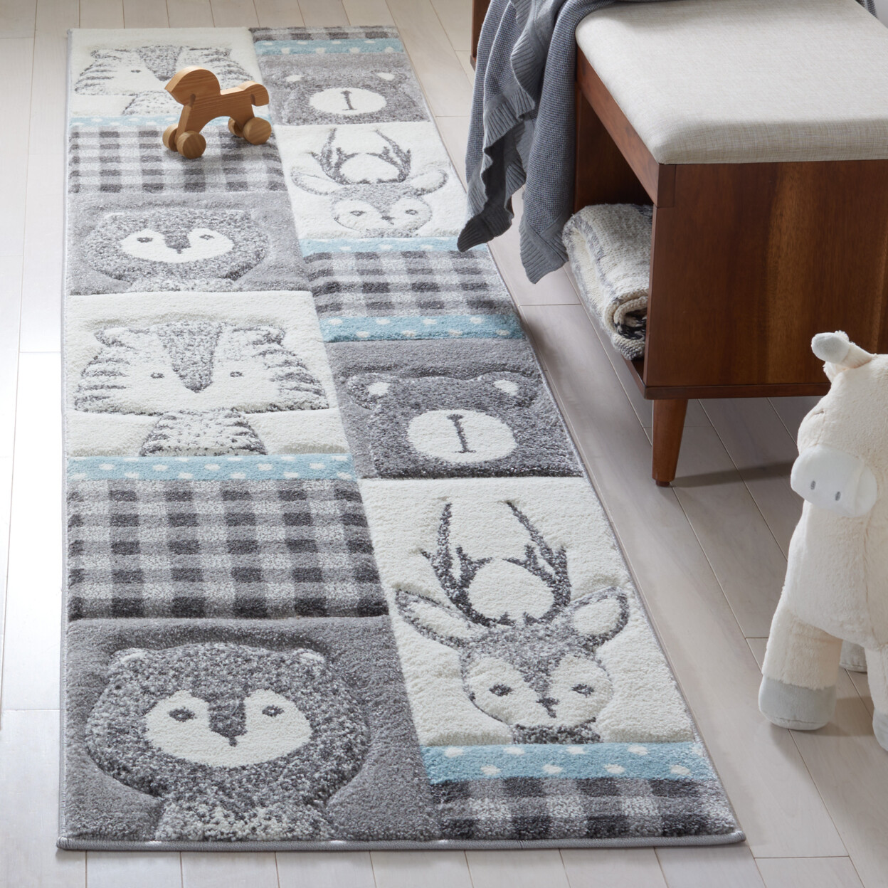 SAFAVIEH Carousel Kids Collection CRK188B Grey/Ivory Rug