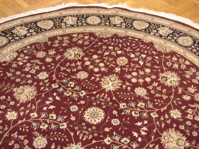 8 x 8 Feet Round Wool and Silk Hand-knotted Rug #PIX-10425
