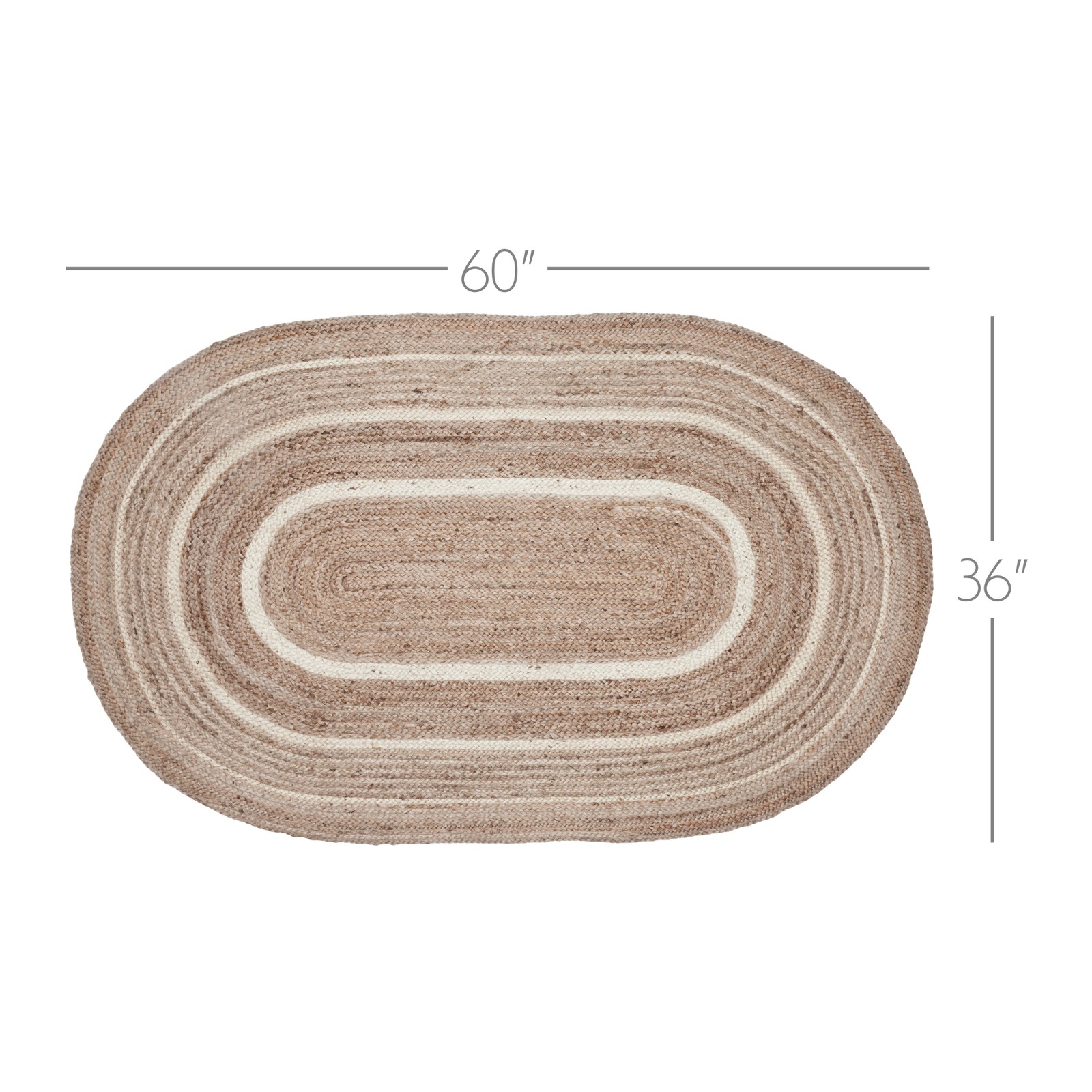 Accent Rug Natural & Creme Jute Farmhouse 36×60 Oval No Slip Floor VHC Brands