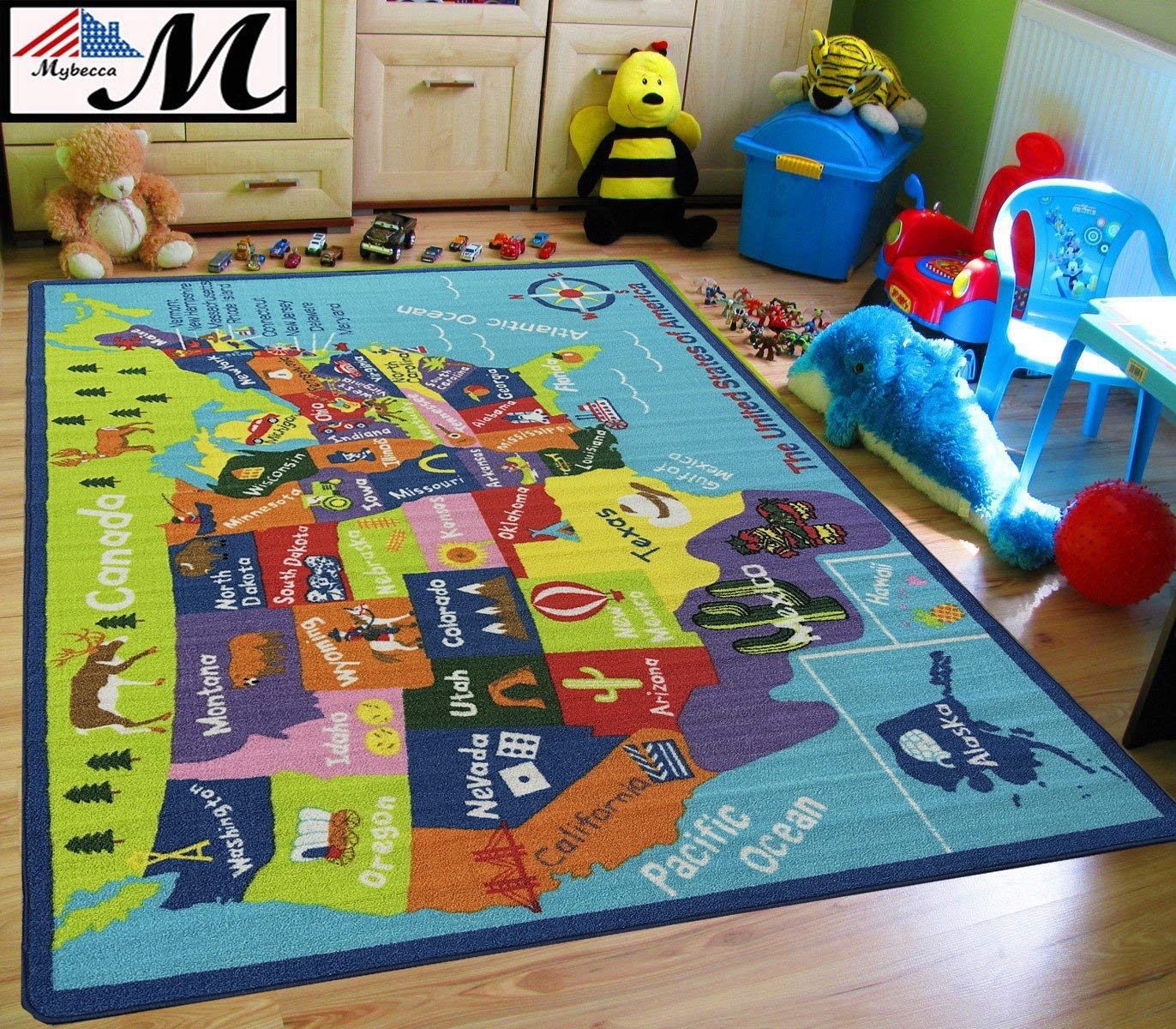 KIDS CHILDREN SCHOOL CLASSROOM ABC SHAPES 3’3″x4’9″ EDUCATIONAL NON SKID GEL RUG