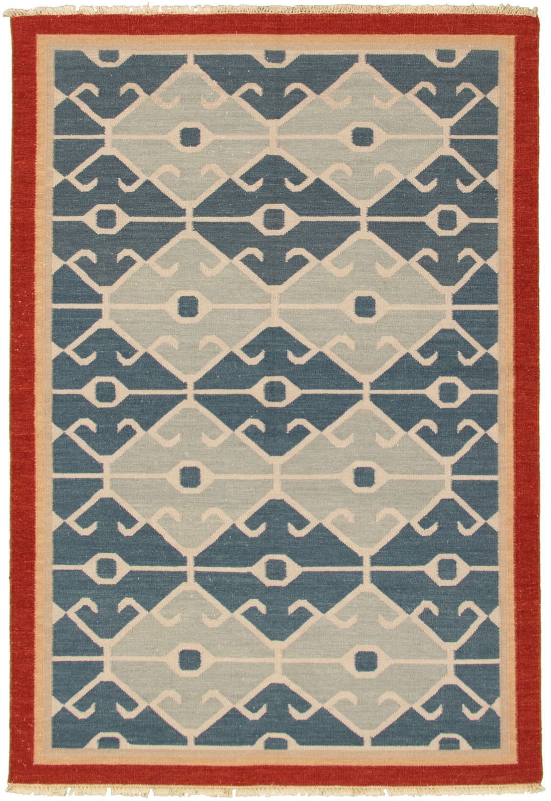 Vintage Hand Woven Area Rug 5’3″ x 7’10” Traditional Wool Oriental Carpet