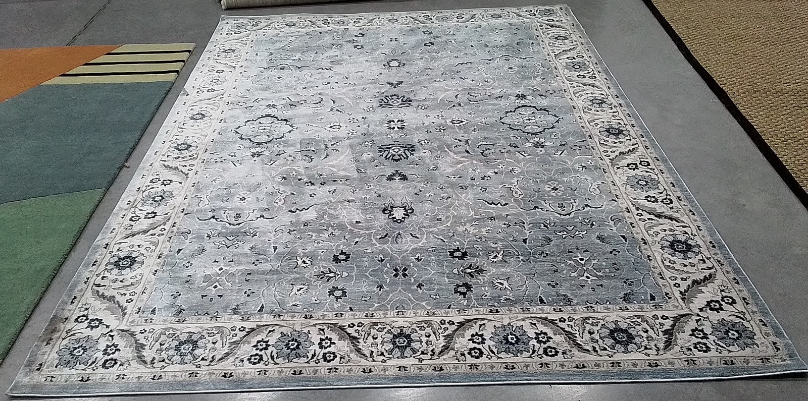 LIGHT BLUE / CREAM 8′-0″ x 10′-0″ Stained Rug Reduced Price 1172805700 ISA912M-8