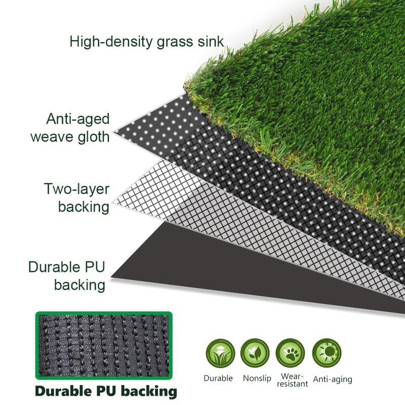 Luxurious 1.77″ Thick Artificial Grass Turf for Indoor/Outdoor Use