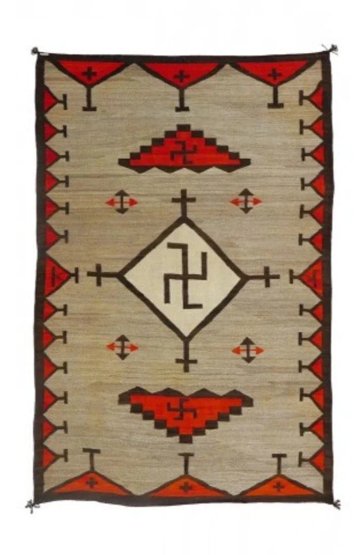 Southwestern Navajo Kilim Wool Rug Handwoven Native American Aztec Wool Area Rug