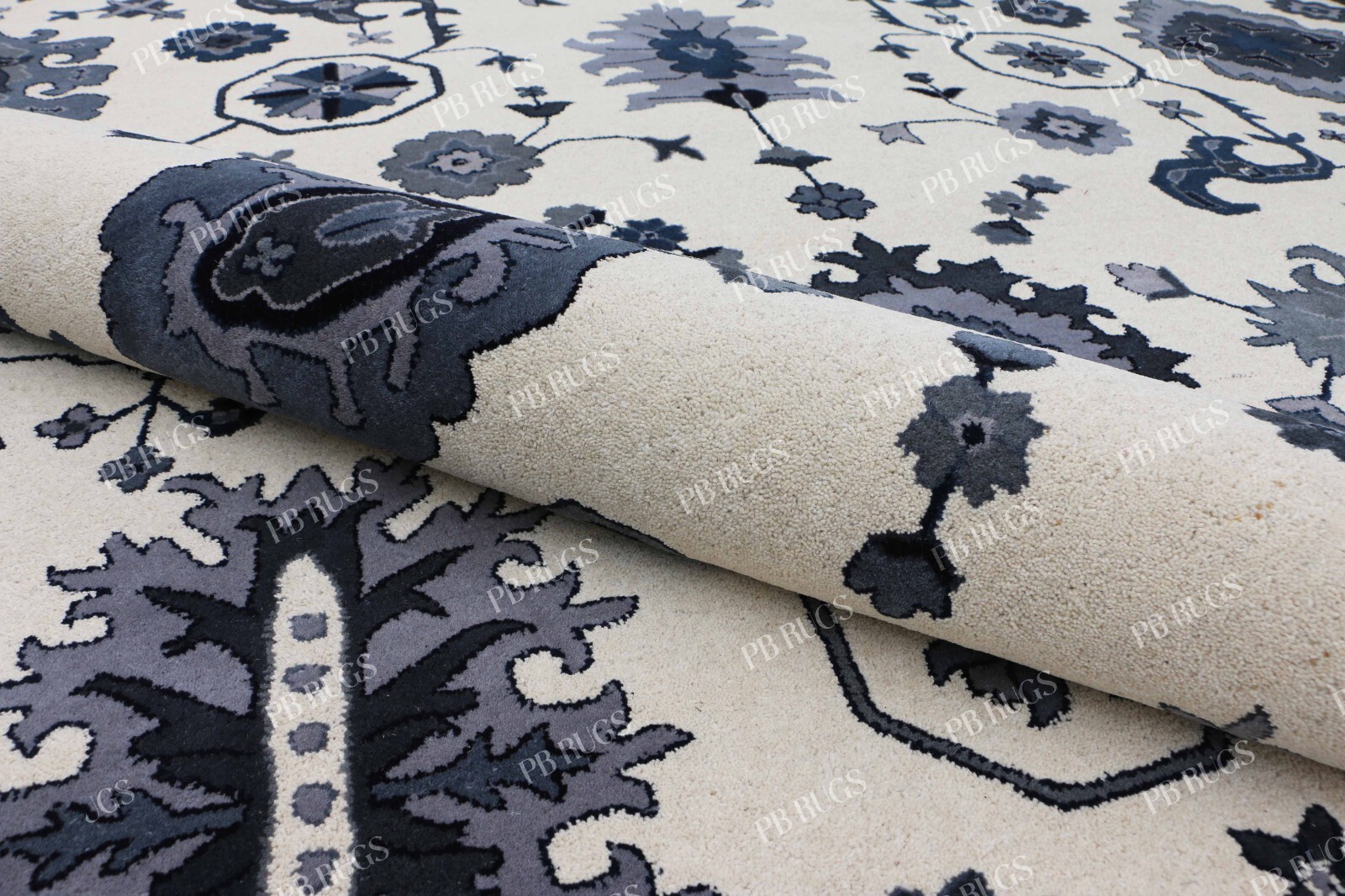 Juno White Handmade Oriental Traditional Woolen Area Rugs