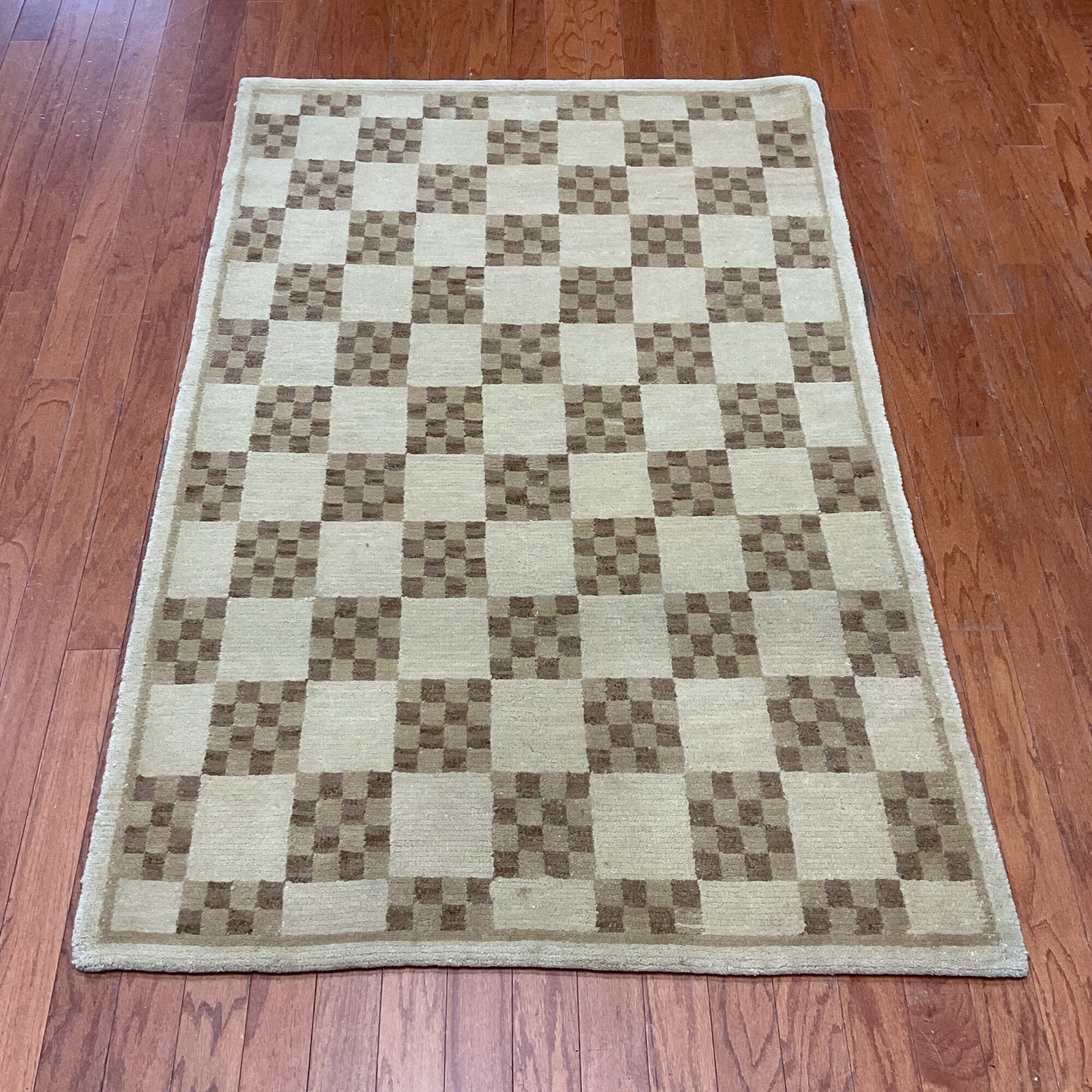One Of a Kind Tibetan Wool Rug (3’8 X 5’7)