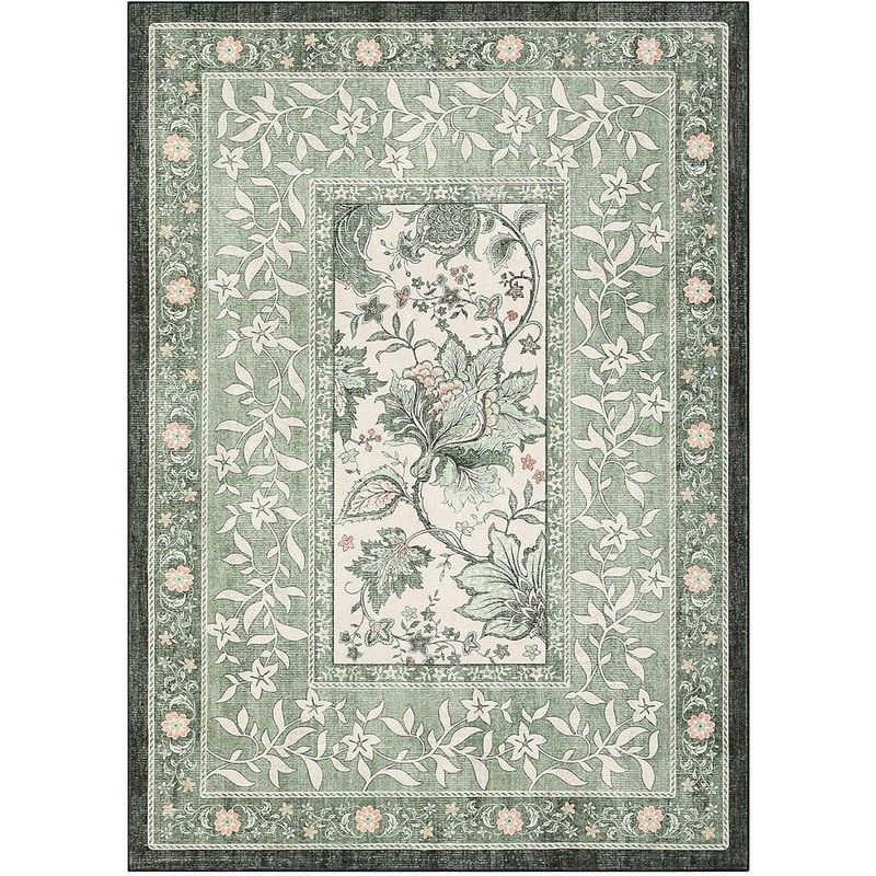 Provence Rug Non-Slip Soft Faux Wool Stain Resistant Machine Washable Indoor New
