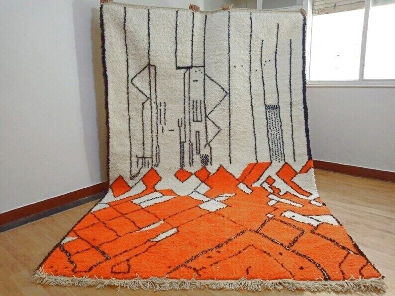 5×8,6×9,8×10,10×14, New Moroccan Berber design Hand-Knotted Moroccan wool rug