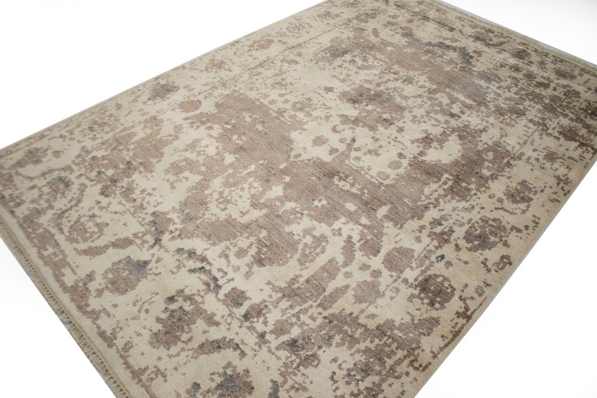 6X9 ft Handmade Viscose Silk Modern Rug Distressed Contemporary Oriental Carpet