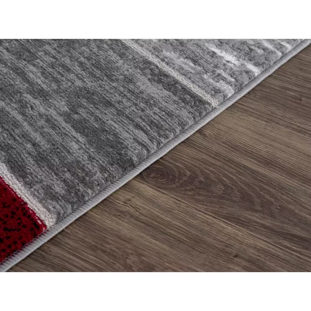 Verena Red Geometric 5 Ft. X 7 Ft. Area Rug