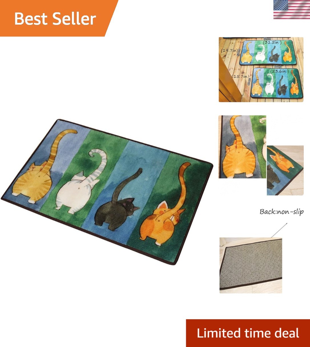 Adorable Cat Butt Area Rug – Non-Slip Absorbent Carpet Perfect for Any Room