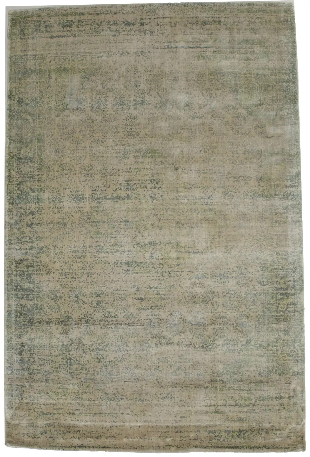 Floral Distressed Green Beige Modern 4X6 Hand-Loomed Area Rug Home Decor Carpet