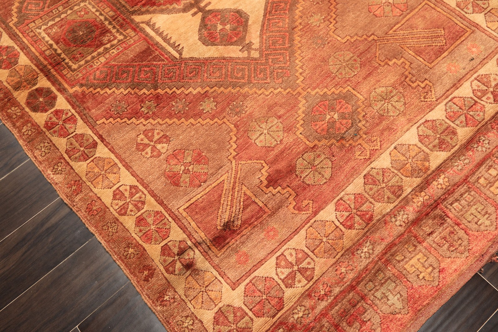 4’4”x8 Hand Knotted Wool Rust Antique Turkish Oushak Medallion Silky Sheen Rug