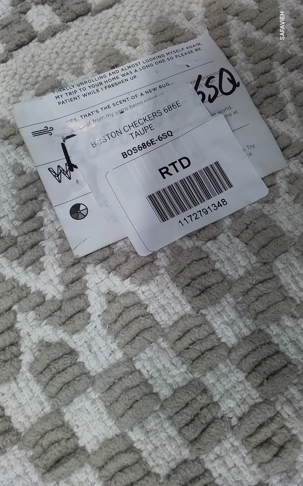TAUPE 6′-0″ x 6′-0″ Flaw in Rug, Reduced Price 1172791348 BOS686E-6SQ