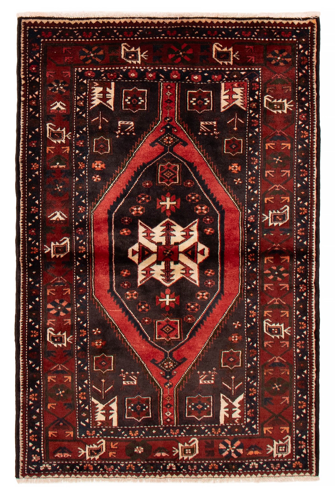 Vintage Hand-Knotted Area Rug 4’7″ x 6’10” Traditional Wool Carpet