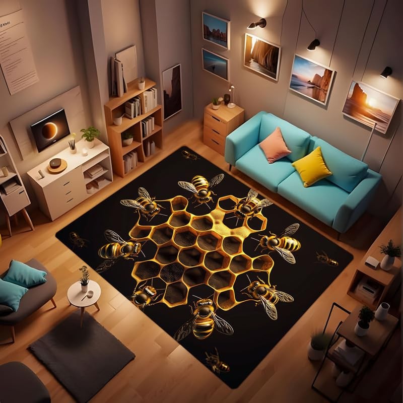 Beehive and bee Home Decoration Carpet, Bees Store Delicious Food for The hiv…