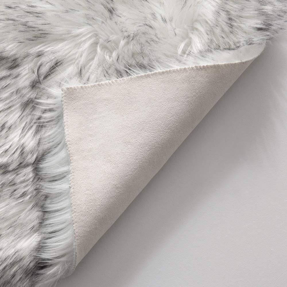 White/Gray Fluffy Faux Fur Sheepskin Shag Area Rug Soft Runner Rectangle/Round