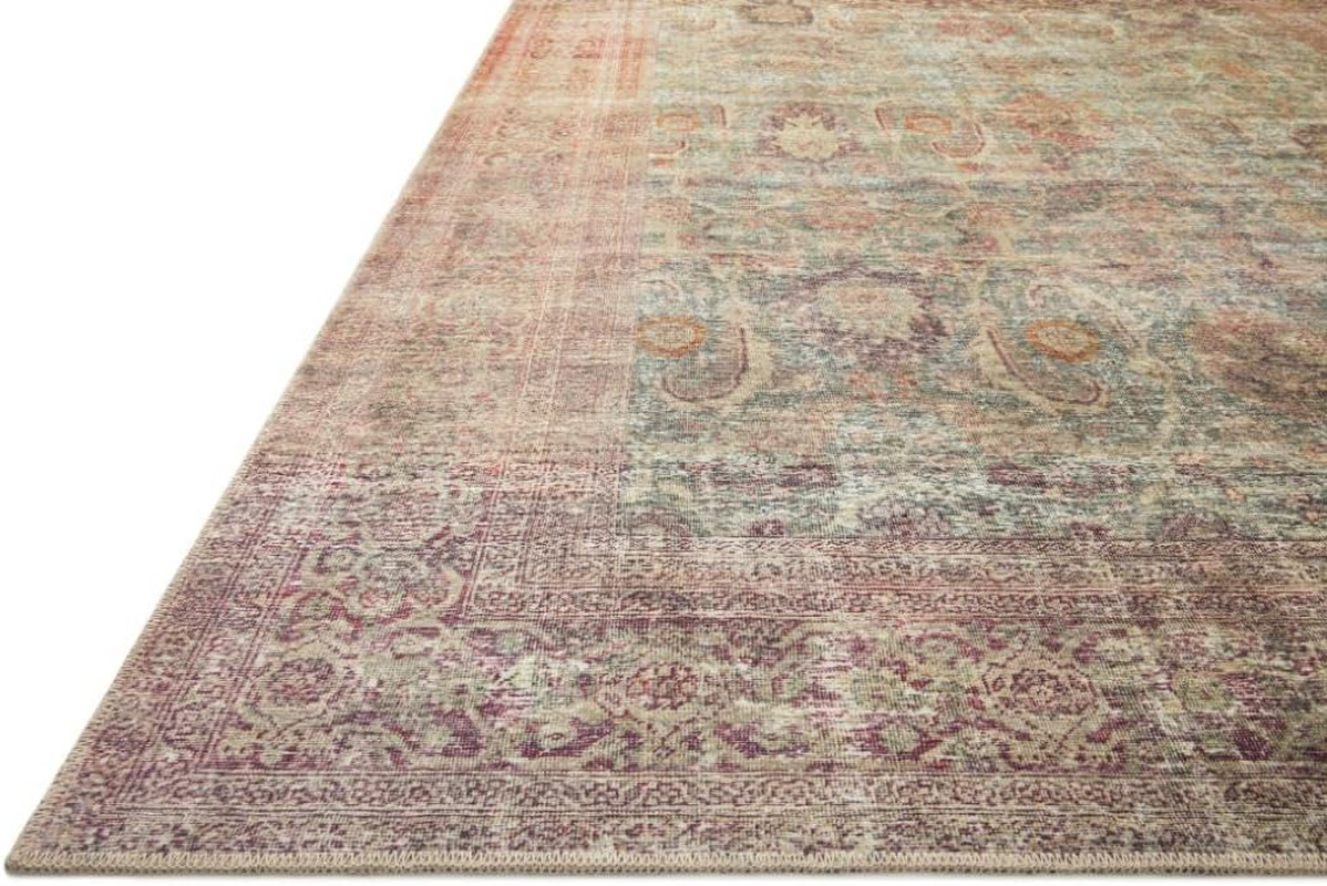 Loloi Georgie Collection Area Rug 7’6″ x 9’6″ Jade/Sunset, .19″ Pile Height
