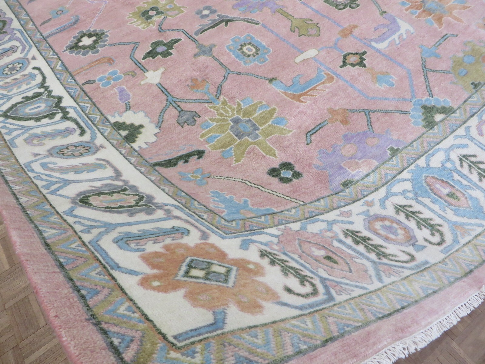 11’9 x 14’9 Hand Knotted Pink Oushak Oriental Rug G15567
