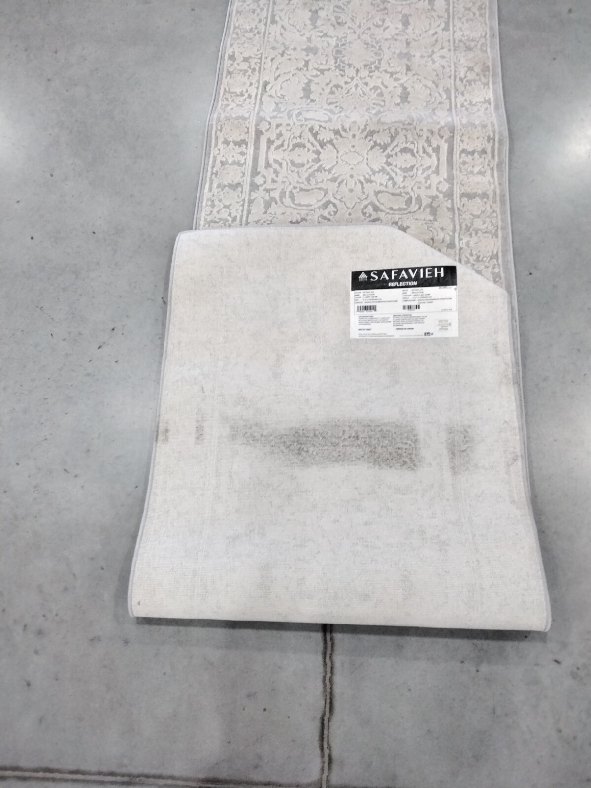 LIGHT GREY / CREAM 2′-3″ X 12′ Stained Rug, Reduced Price 1172731968 RFT665C-212
