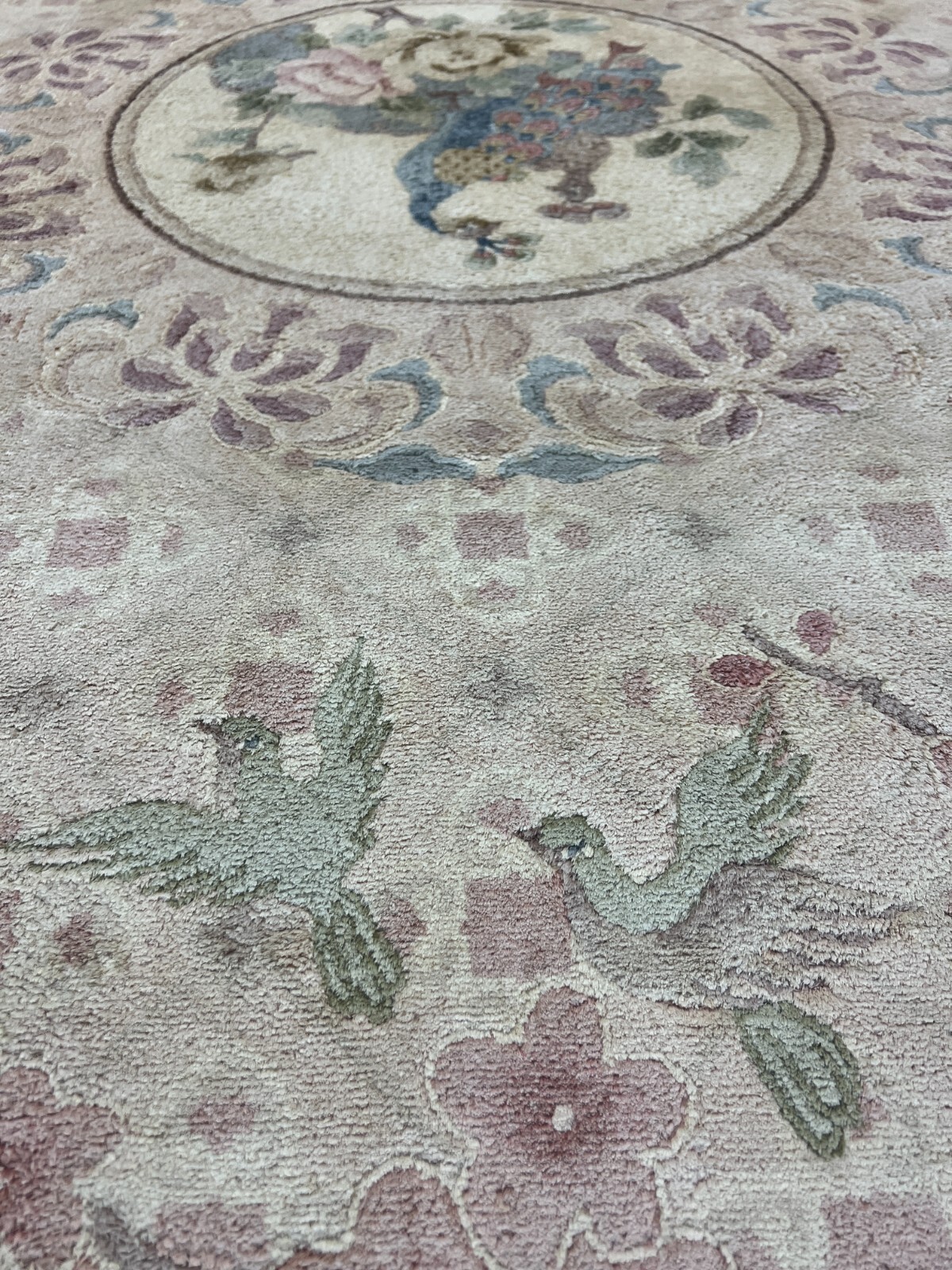 8′ x 10′ Chinese Art Deco Oriental Rug – Full Pile – 100% Silk – Hand Made