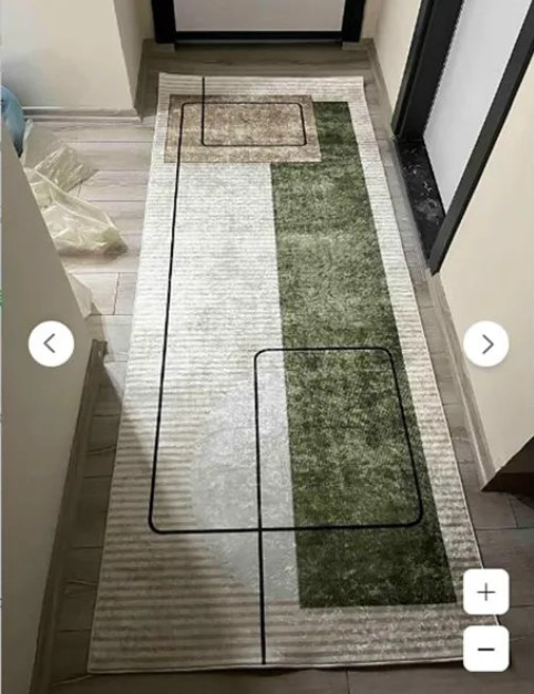 Machine Washable Non-Slip Base Stain-Proof Striped Living Room Kitchen Carpet