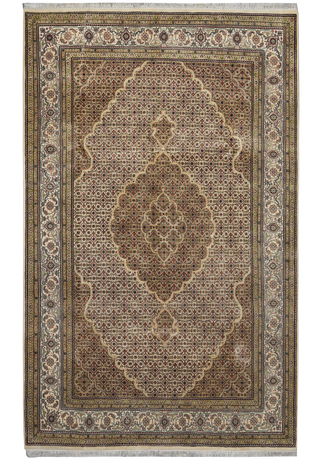 6.5 x 10 Hi Mahii Tabriiz Rug Wool and Silk #F-3057