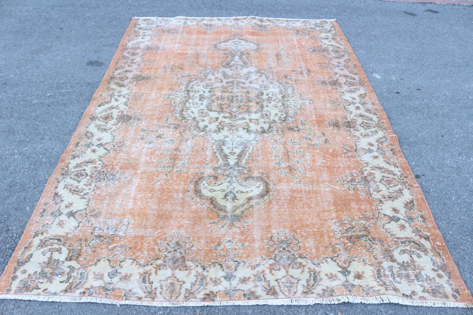 Turkish Rug 6,1×8,9 ft (185×271 cm), Orange Oriental Vintage Rug