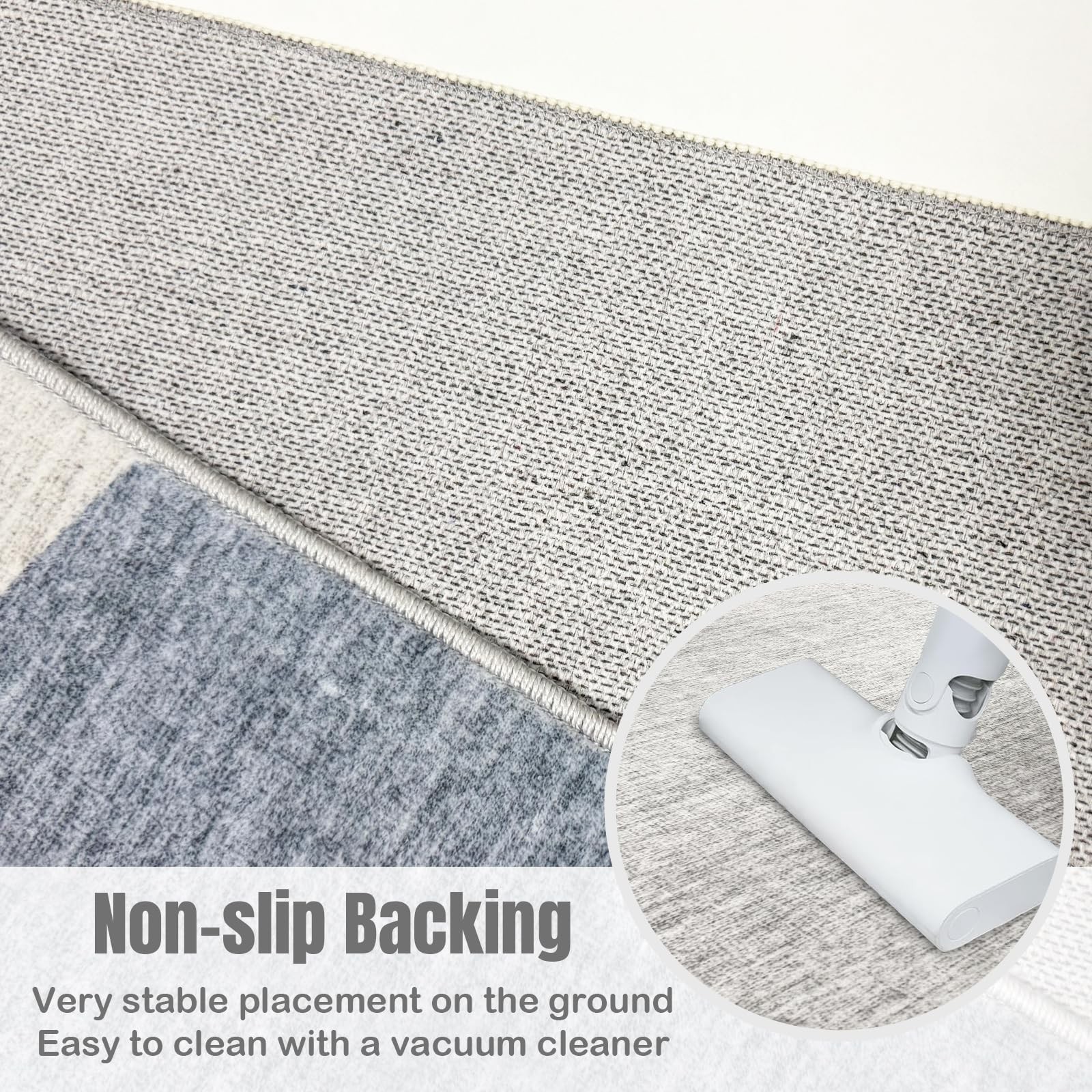 LHGB 3×5 Modern Geometric Area Rug for 3′ x 5′ (Rectangular), Blue/Grey