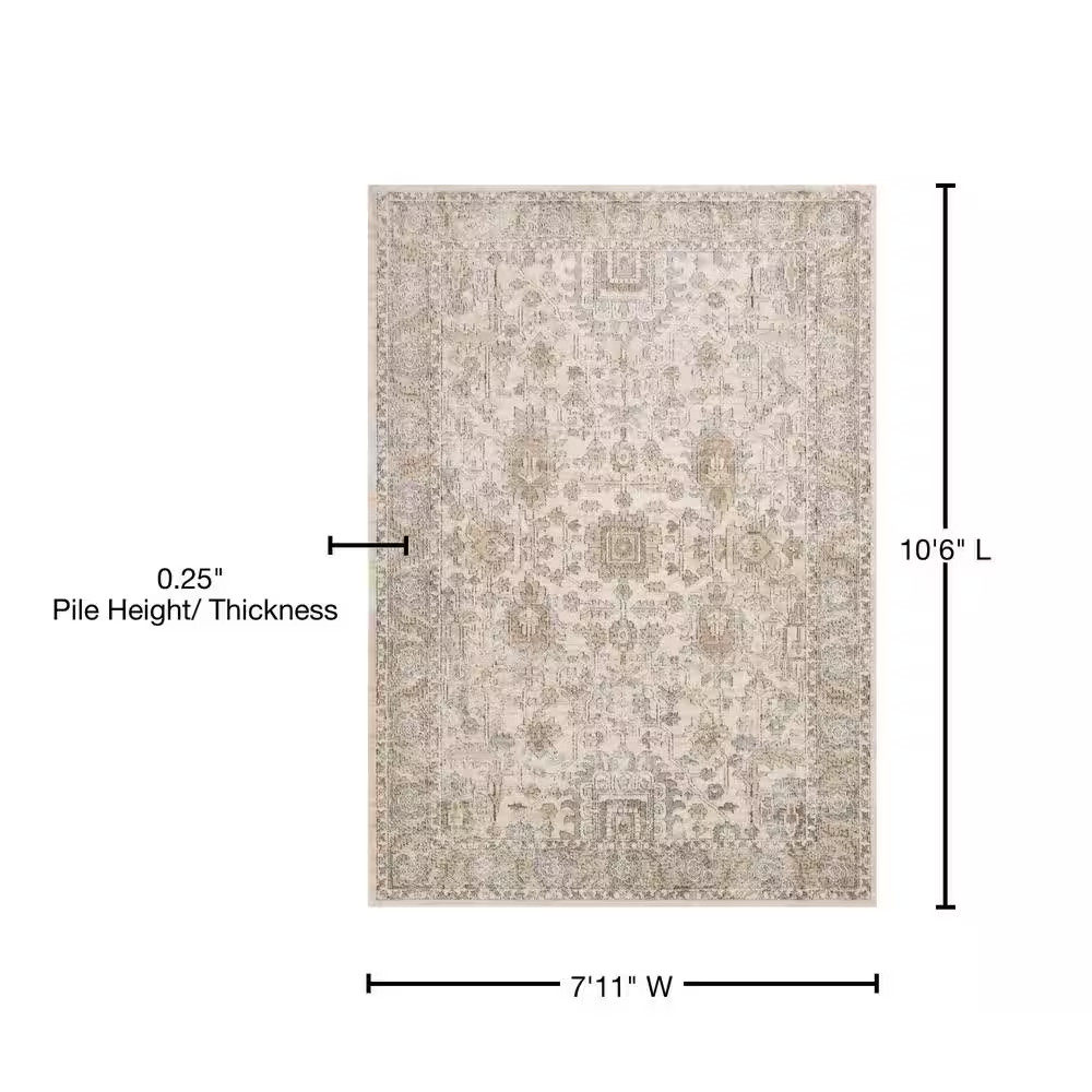 Teagan Ivory/Sand 7 Ft. 11 In. X 10 Ft. 6 In. Traditional Area Rug