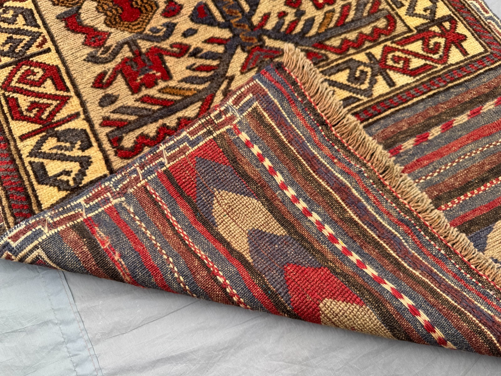 2’5 x 12’2 Ft Striking Baluchi Tribal Runner Rug – Vintage Geometric Wool Carpet