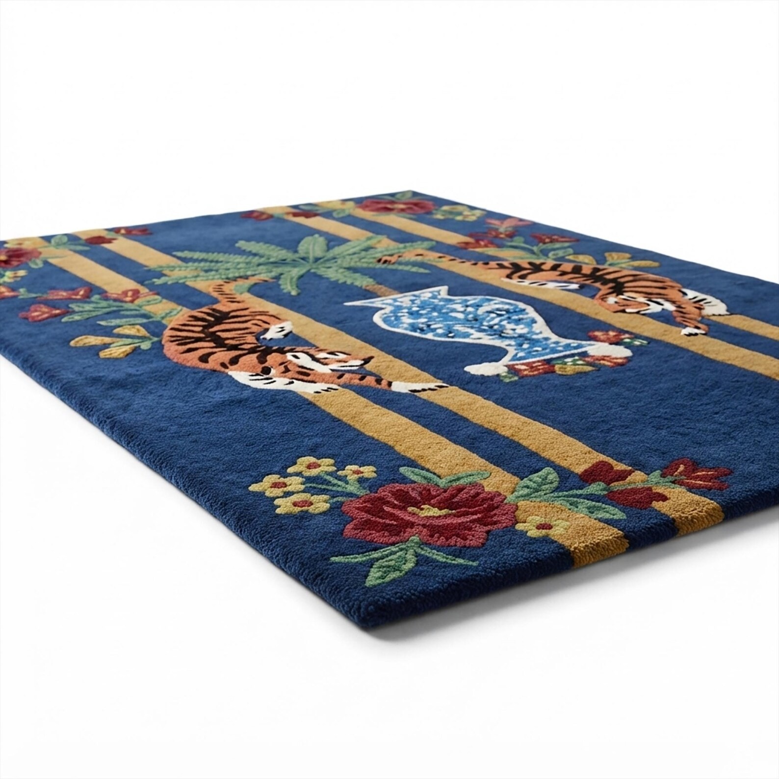 Hand Tufted Tiger wool area rug for home decor handmade 6×9|8×10