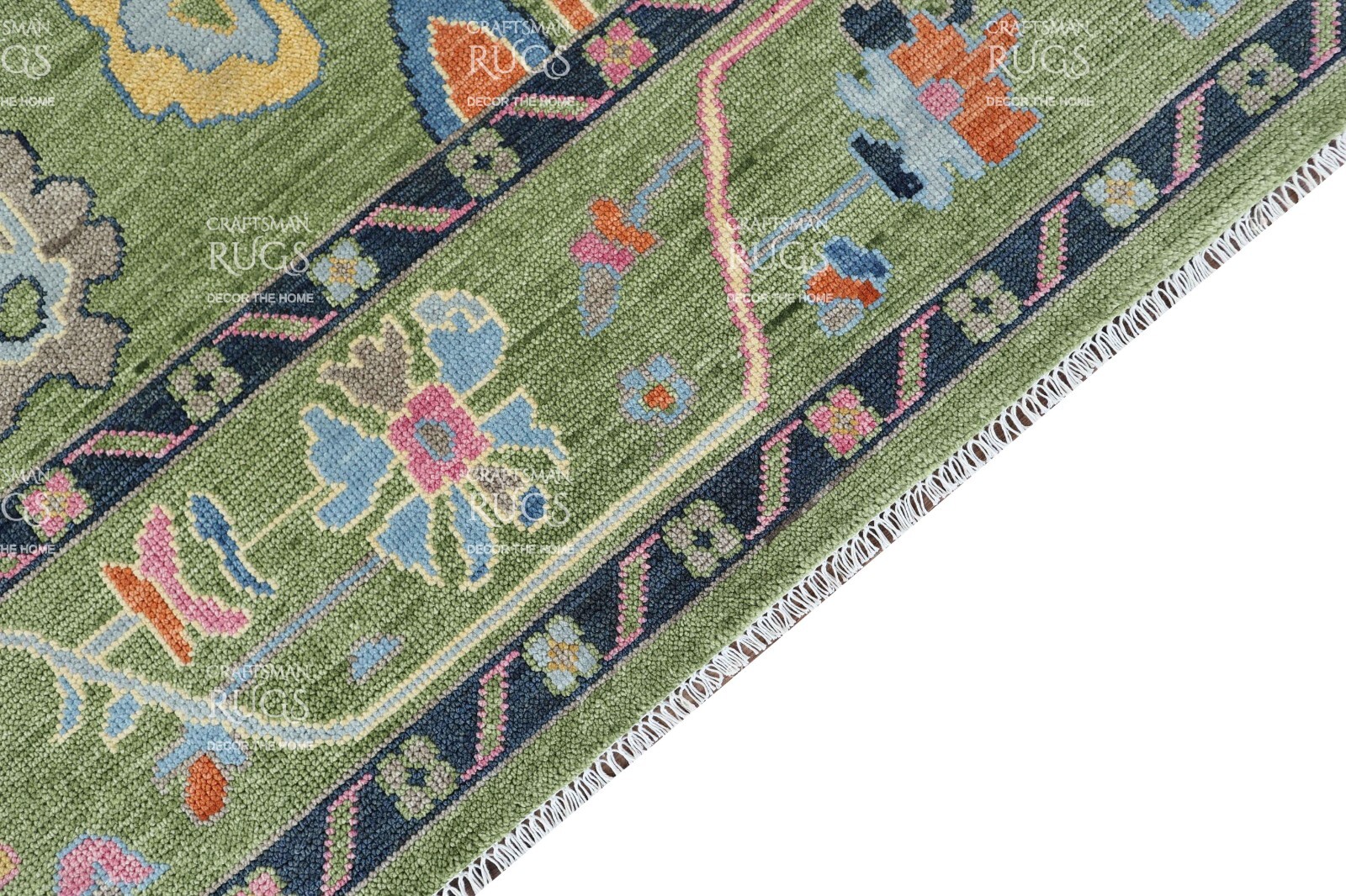 Green Oushak Hand Knotted 4×6, 5×8, 6×9, 8×10, 9×12, 10×14, 12×15 Wool Area Rug