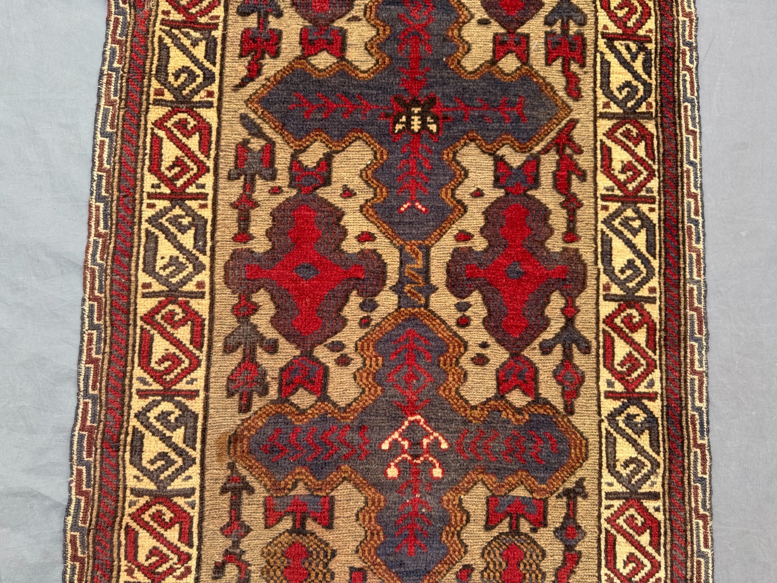 2’5 x 12’2 Ft Striking Baluchi Tribal Runner Rug – Vintage Geometric Wool Carpet