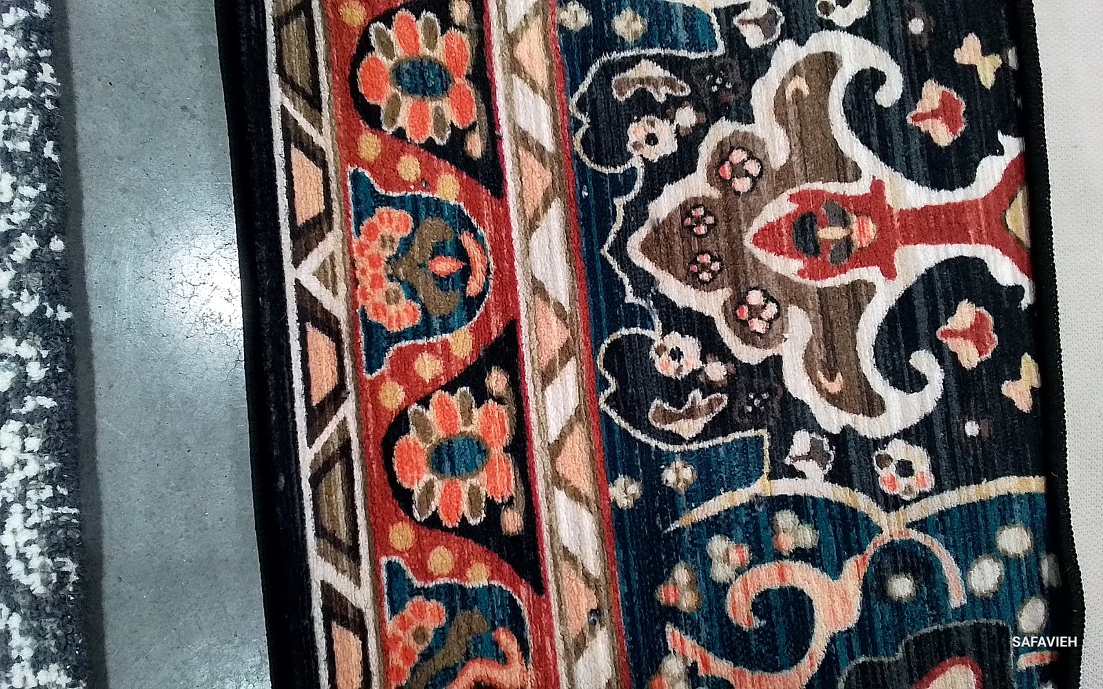 RED / NAVY 4′-5″ x 6′-0″ Back Stain Rug, Reduced Price 1172790326 RIV155Q-4