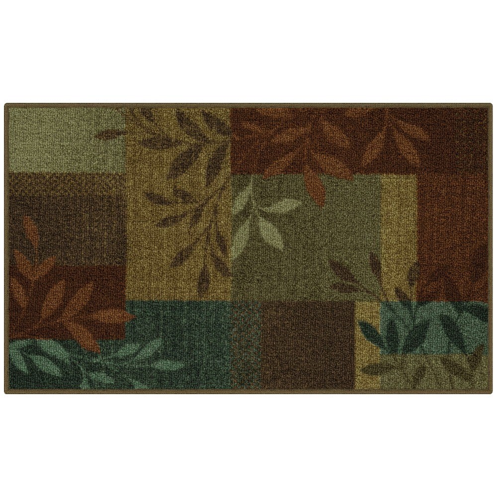 Leaf Block Multicolor Indoor Accent Rug, 1 ft 8 in x 2 ft 10 in