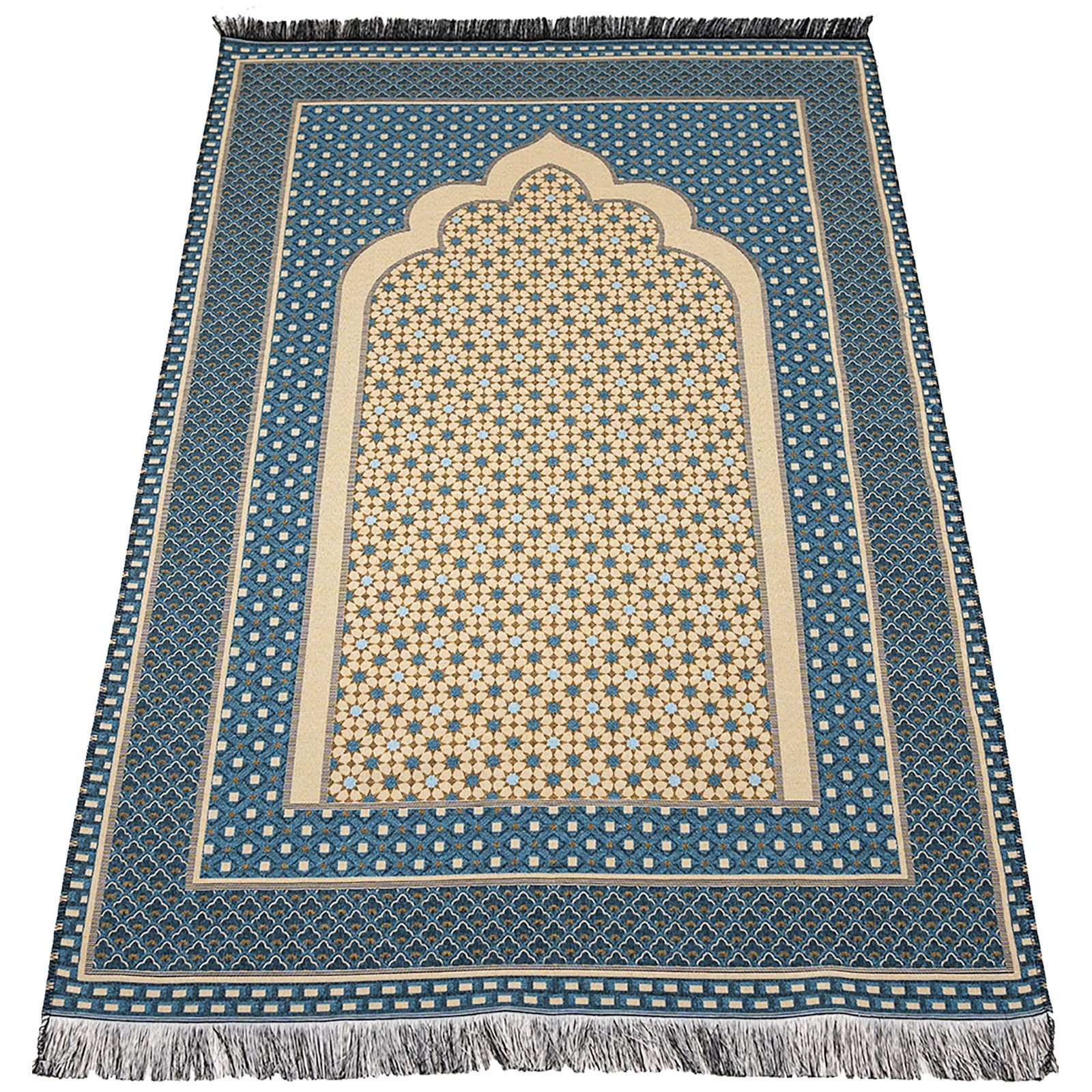 Turkish Islamic Prayer Mat Janamaz Sajjadah | Thin Woven Cotton Praying Rug Rama