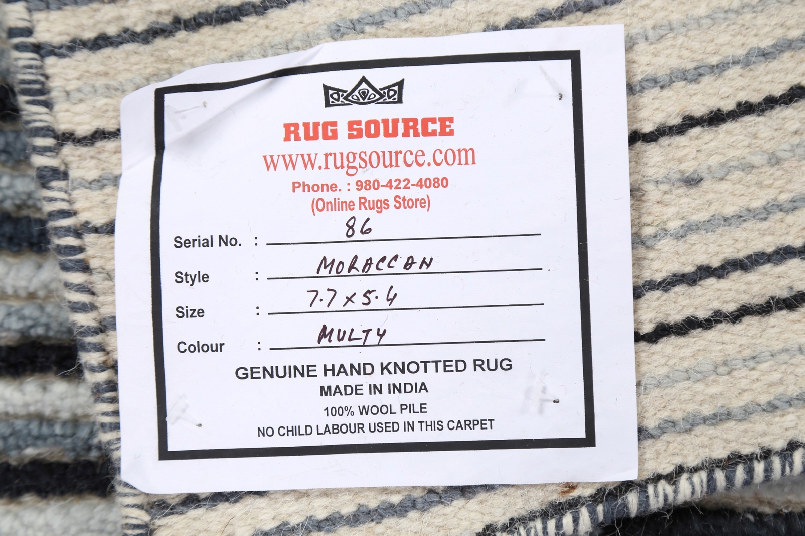 Modern Handmade Luxury Hand-Knotted Moroccan Wool Rugs for Any Room 5×8 ft