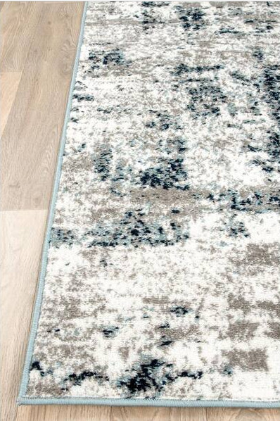 World Rug Gallery Distressed Modern Abstract Design Blue 2 ft. x 10 ft. Area Rug