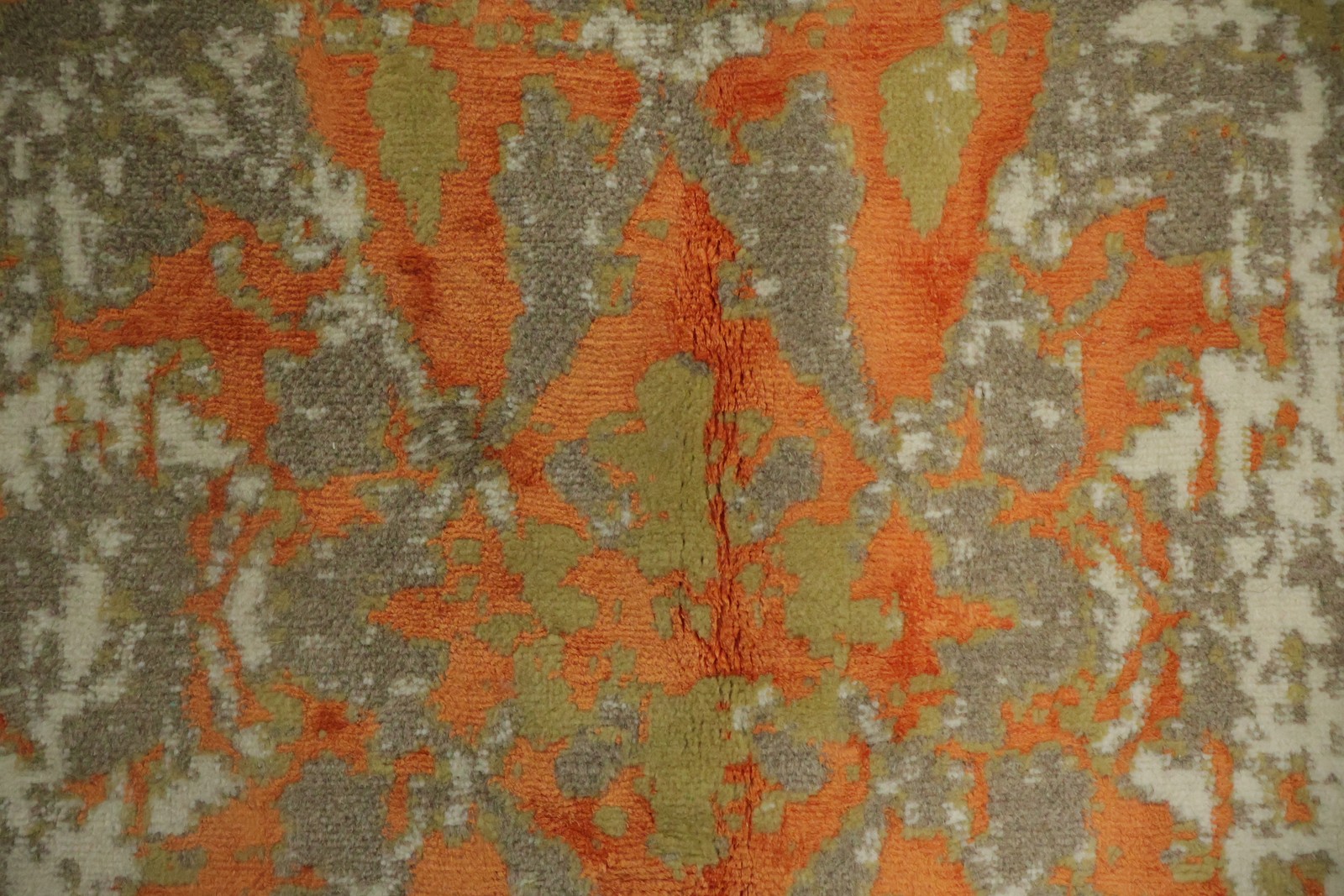 Distressed Look Gold and Orange Area Rug 7×10 Ft Handmade Turkish Wool Carpet