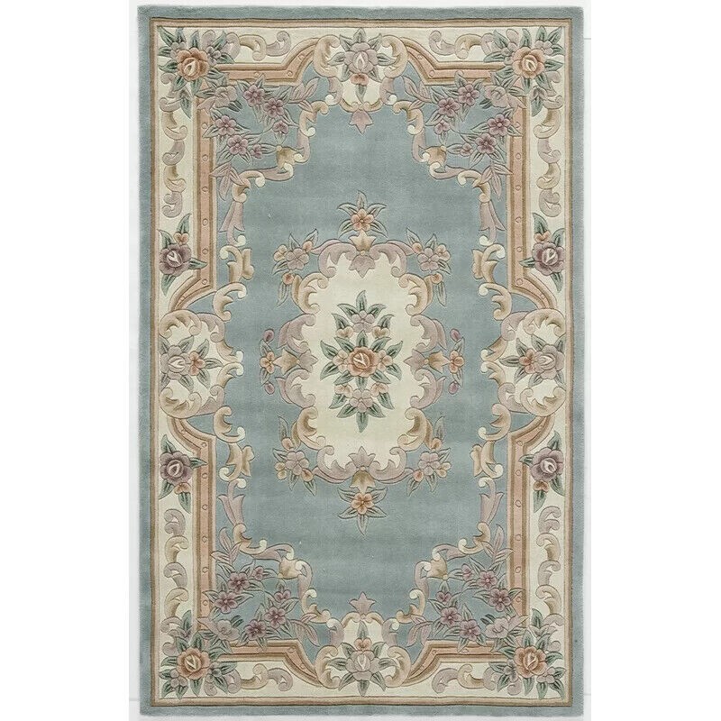 Hand Tufted Aubusson Design Rug Banded Wool Carpet Area Rug 8×10 9×12 6×9 5×8