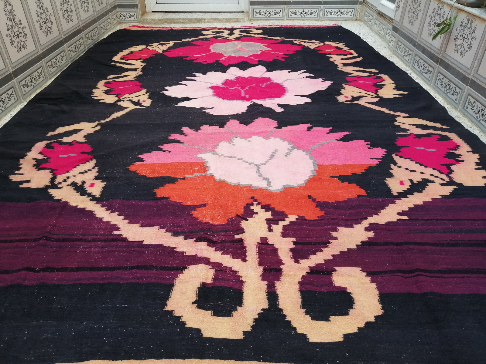 Handmade Moroccan Berber Rug Azilal Wool Beni Ourain Tribal Style