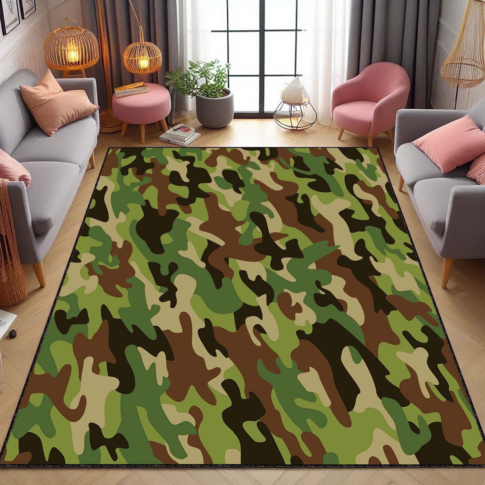 Military Camouflage,Army Pattern Carpet, Camouflage Rug, Military Rug, Army Camo