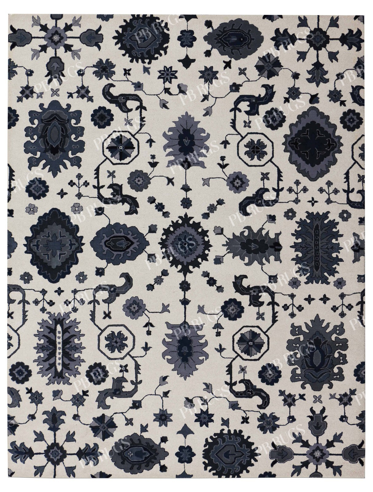 Juno White Handmade Oriental Traditional Woolen Area Rugs